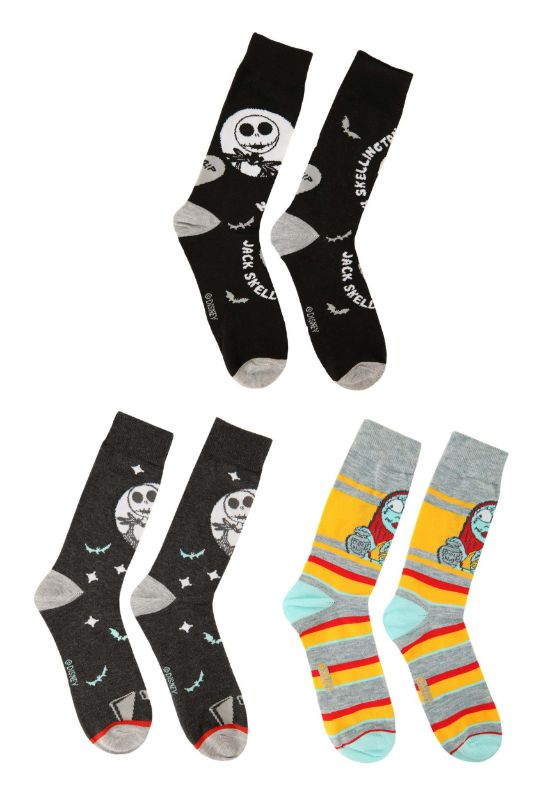 Photo 1 of Size 5-7 Adult Jack and Sally 3 Pair Casual Socks Pack
