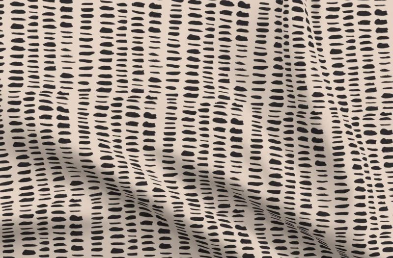 Photo 1 of 2 panel Black Tan Dots Simple Neutral Home Decor curtains