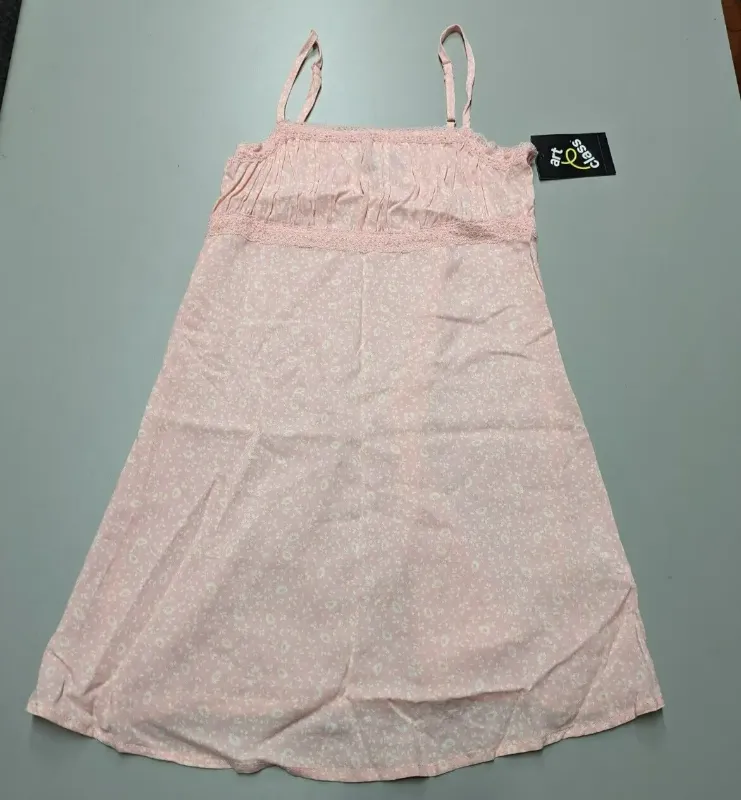 Photo 1 of size 10/12 Art Class Girls Pink Lace Spaghetti Strap Floral Mini Dress
