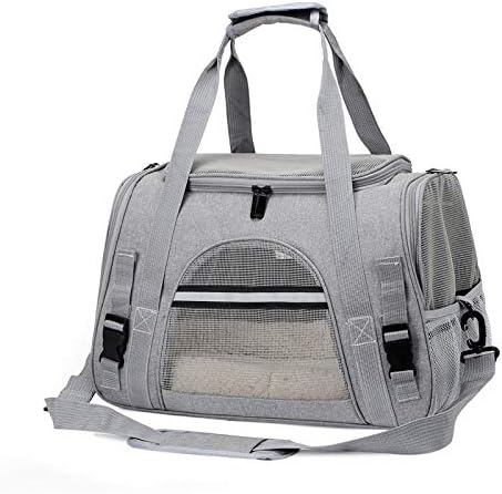 Photo 1 of Cat Bag pet Bag Amazon pet Supplies pet Handbag Breathable Foldable Out cat and Dog Out Bag (Grey)