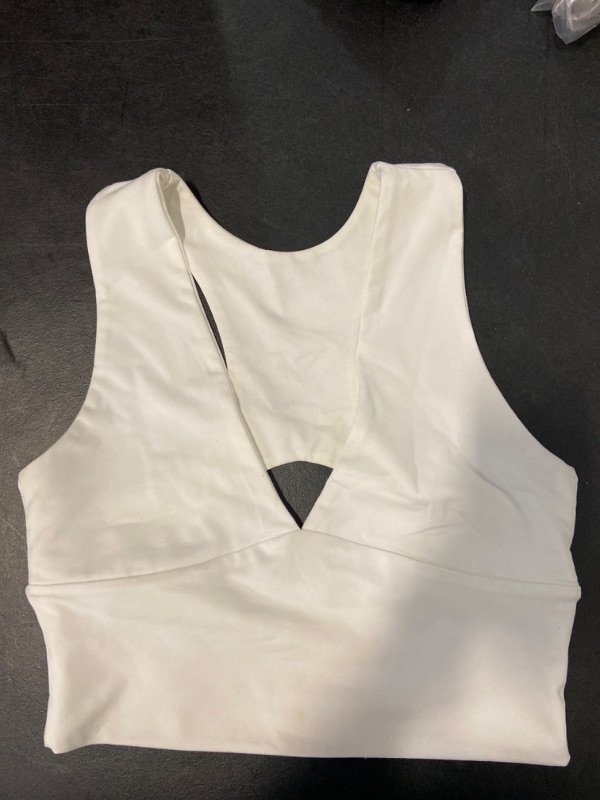 Photo 1 of Small - AEPEBO Sexy Crop Tops for Women Deep V Neck Back Cutout Sleeveless Plunge Racerback Tank Cropped Top