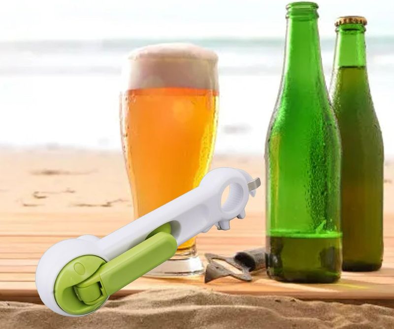 Photo 1 of 6 in 1 Can Opener, ABS Manual Can Opener, Multi Function Can Opener Bottle, Lightweight Portable Bottle Opener, One Touch Can Jar Bottle Opener for Drinks, Beer Bottles