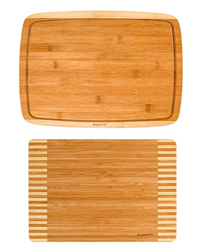 Photo 1 of 2-Piece Rectangular Bamboo Cutting Boards, 2-tone Stripe