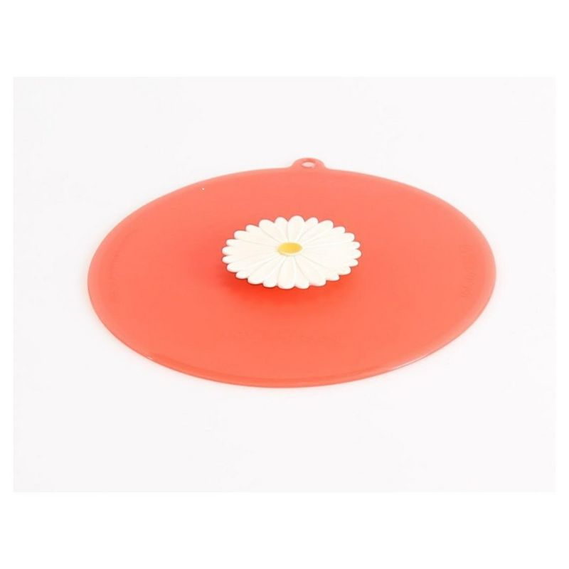 Photo 1 of  2 Pack - Charles Viancin 8" Silicone Lid Splatter Screen, Red with Daisy Handle