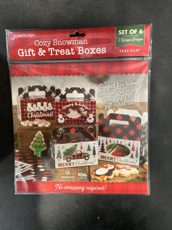 Photo 1 of 5 Pack - Gia's Kitchen Cozy Snowman Gift and Treat Boxes Set of 6