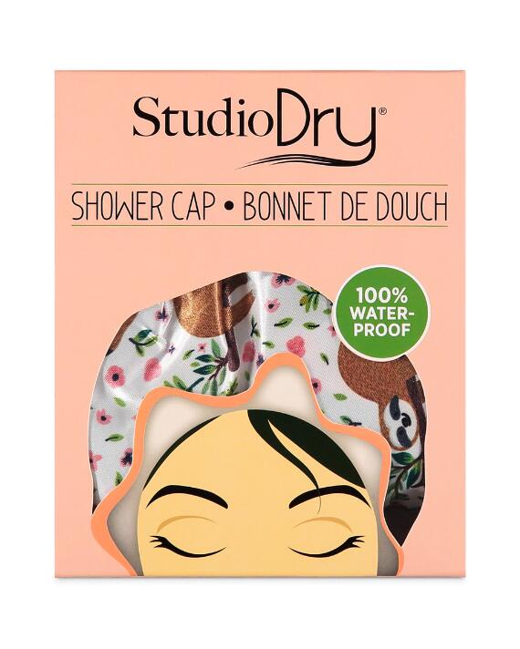 Photo 1 of 2 Piece Bundle StudioDry Sloth Shower Cap | Polyester