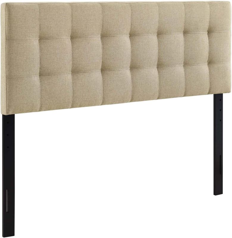 Photo 1 of Modway Lily Tufted Linen Fabric Upholstered Queen Headboard in Beige