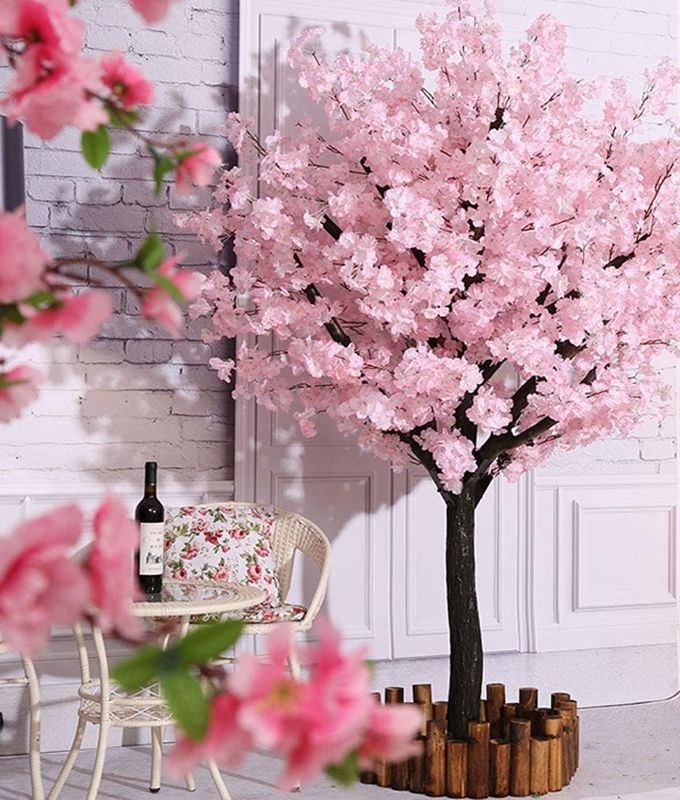 Photo 1 of Artificial Cherry Blossom Trees Handmade Light Pink Tree Indoor Outdoor Home Office Party Wedding (4FT Tall/1.2M)