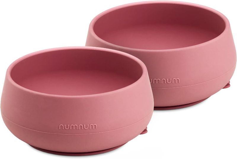 Photo 1 of NumNum Suction Bowls | Extra Strong Suction | Non-Slip Design | Durable 100% Food Grade Silicone BPA-Free | for Babies & Toddlers 4 months+, 2 Baby Bowls (Mauve)