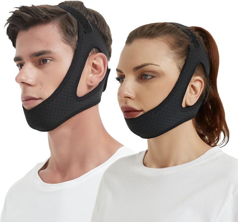 Photo 1 of Better Night's Sleep Chin Strap for CPAP Users, Keep Mouth Closed While Sleeping Chin Strap for Snoring, Stop Noise Anti Snoring Chin Strap for Men and Women (Black)