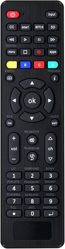 Photo 1 of Universal Tv Remote for LG,Samsung, TCL, Philips, Vizio, Sharp, Sony, Panasonic, Sanyo, Insignia, Toshiba and Other Brands LCD LED 3D HDTV Smart TV Remote Control
Brand: Pairtty