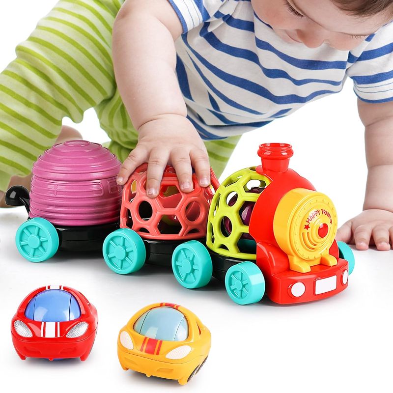 Photo 1 of iPlay, iLearn Baby Toy Train, Infant Soft Cars for 6-12 Month Boy, Musical Push N Go Truck, Toddler Sensory Ball Rattle, Development Grasp Babies Easter Basket Gift 7 8 9 10 18 Month 1 2 Year Old Girl