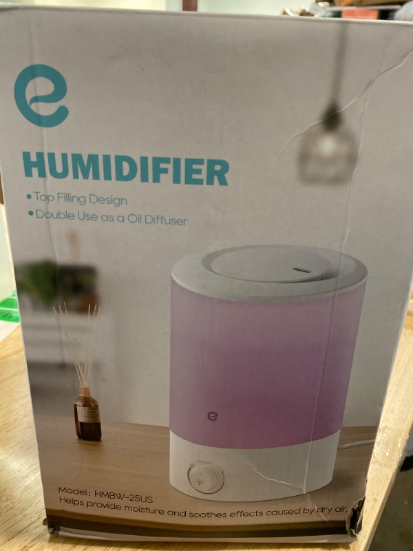 Photo 2 of Esemoil Humidifiers for Bedroom, 2.5L Cool Mist Ultrasonic Air Humidifier with Top Fill & Quiet, 360° Nozzle, BPA Free, 25 Hour Diffuser with 8 Color Light & Auto Shut-off for Home Baby Nursery Plants
