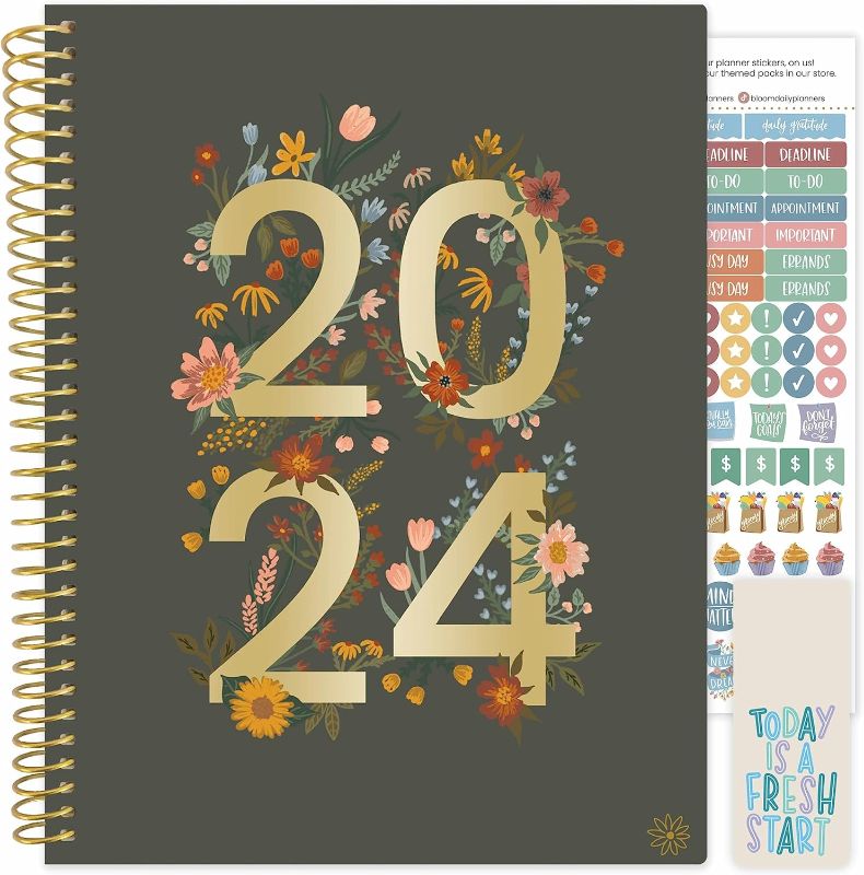 Photo 1 of bloom daily planners 2024 (8.5" x 11") Calendar Year Day Planner (January 2024 - December 2024) - Weekly/Monthly Dated Agenda Organizer with Tabs - Dreams In Bloom