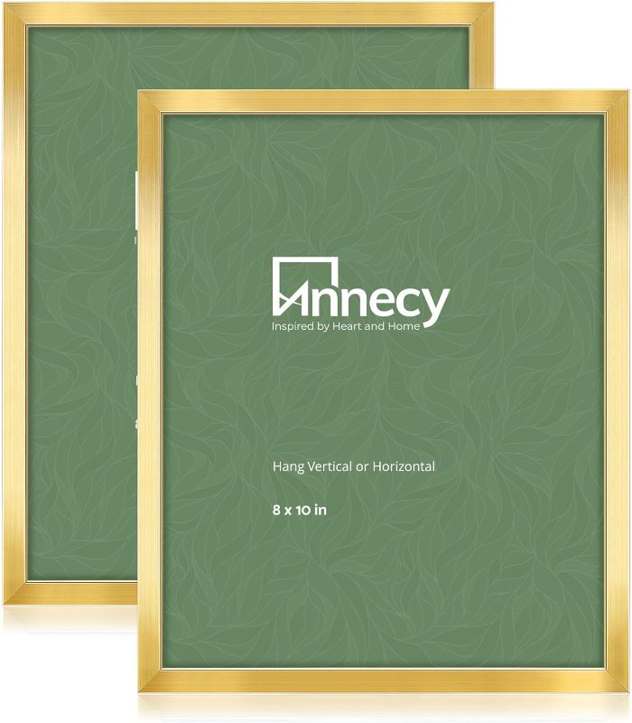 Photo 1 of Annecy 8x10 Picture Frame Gold?2 Pack?, 8 x 10 Picture Frame for Wall or Desktop Decoration, Classic Black Minimalist Style Suitable for Decorating Houses, Offices, Hotels