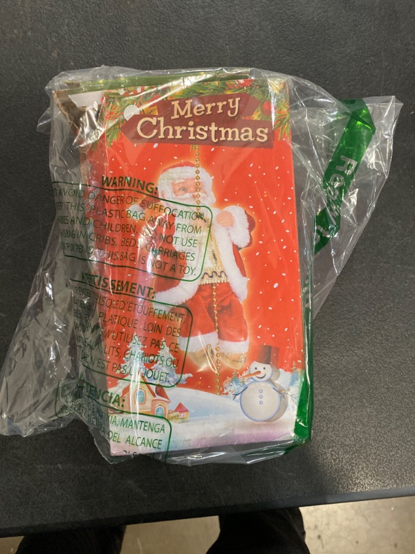 Photo 1 of Santa Claus Musical Climbing Rope, Christmas Electric Toy, Christmas Music Old Man Doll, Hanging Christmas Ornament for Party Home Door Wall Holiday Decoration (A) 