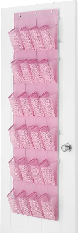 Photo 1 of Whitmor 24 Pocket Over the Door Shoe Organizer - Pink