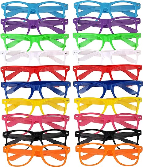 Photo 1 of Nerd Glasses w/Clear Lenses (10 or 20 Pack) - Black or Multi-Colored Frames - Ages 12+, Non-Prescription, Unisex