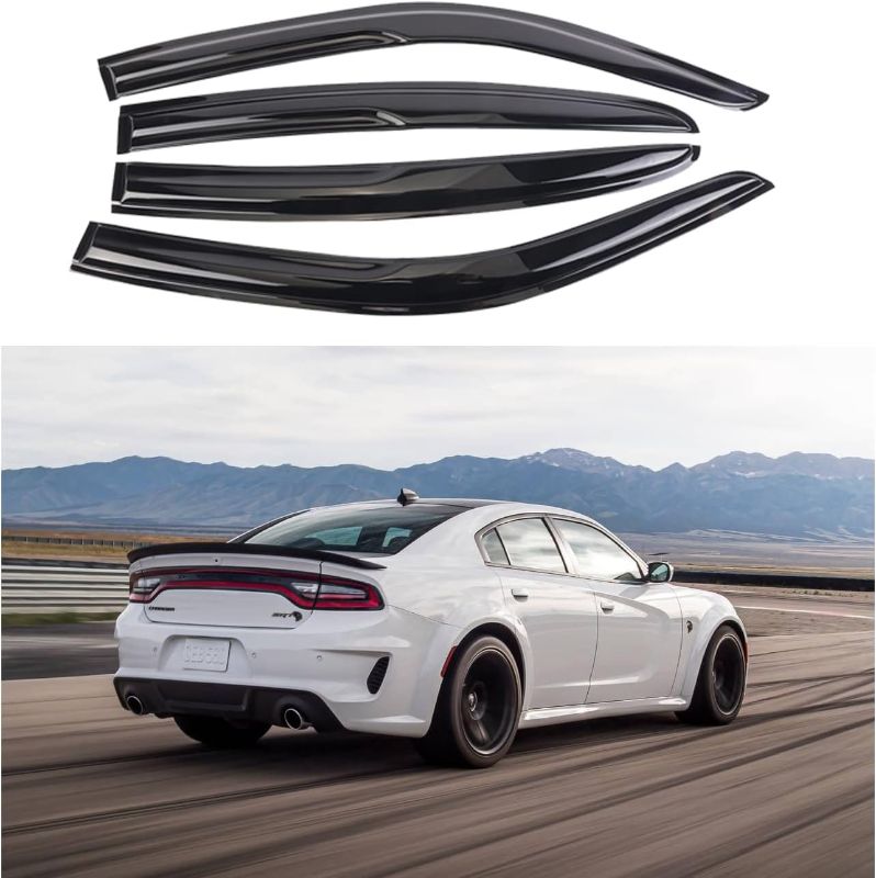 Photo 1 of for 2011-2022 Dodge Charger Smoke Window Visors Sun Rain Wind Guards Vent Shade