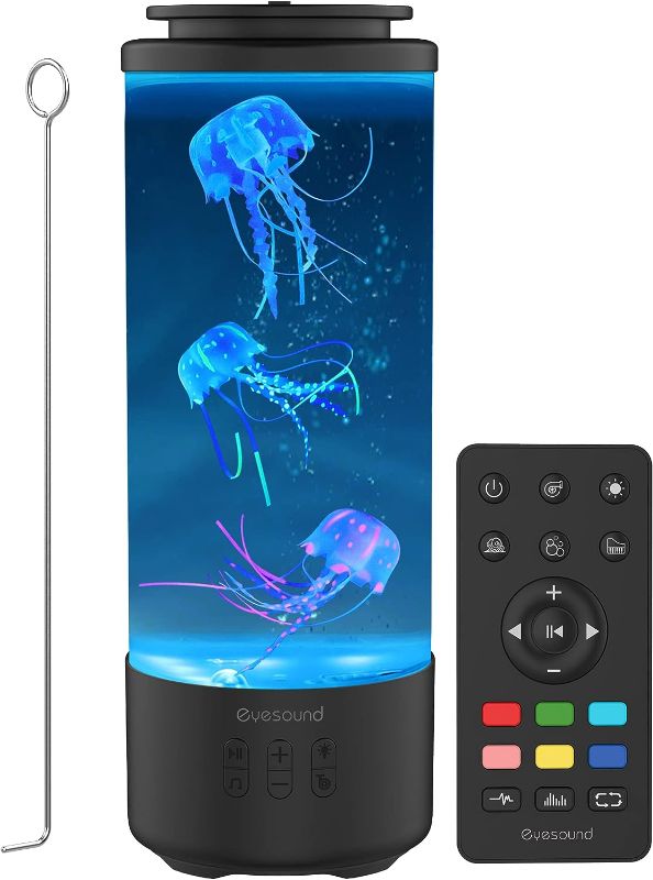 Photo 1 of Jellyfish Lava Lamp Bluetooth Speaker, White Noise LED Jellyfish Aquarium Night Light, 7-Color Changing with 4 Light Mode, Mood Lamp for Home Office Sleep Relax