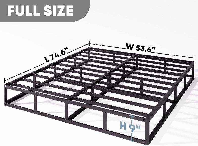 Photo 1 of Box-Spring-Full, 9 inch Metal Full Size Box Spring Only, Heavy Duty Full Box Spring with Fabric Cover, Easy Assembly, Non Slip, Noise Free