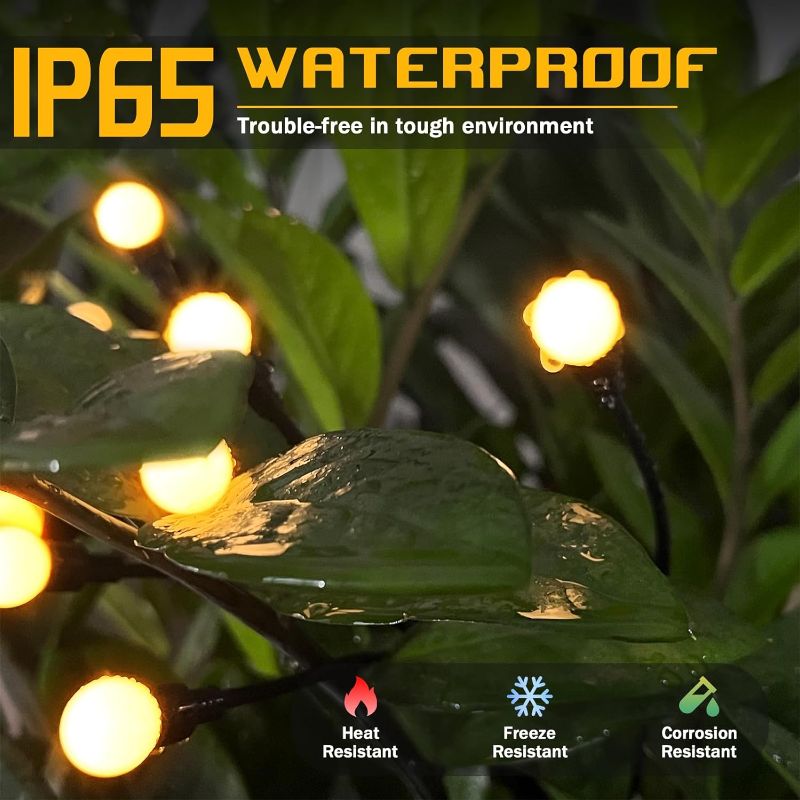 Photo 1 of 8-LED Solar Garden Lights, Solar Swaying Light Outdoor Firefly Lights Waterproof for Yard Lawns Landscape Patio Pathway Flower-Beds Decor, Warm White