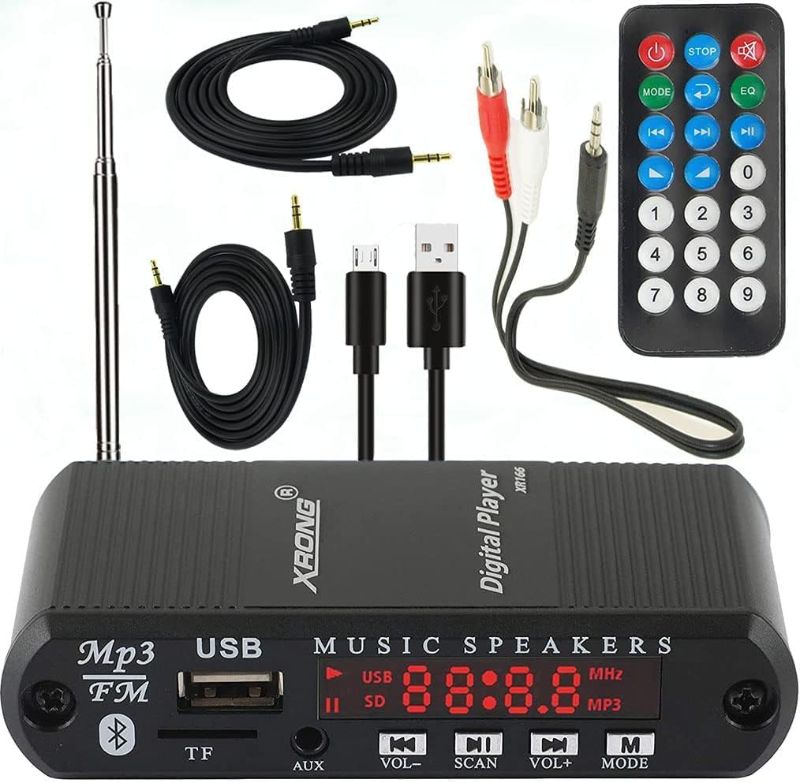 Photo 1 of Bluetooth Audio Receiver FM Radio,MP3 Digital Player,LED 4-Digital Display,SD Card/USB Playback 3.5mm Audio Output(Black)