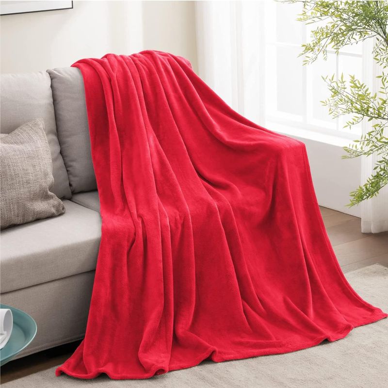 Photo 1 of BEDELITE Fleece Blanket Red Throw Blanket for Couch & Bed, Luxury Plush Cozy Fuzzy Blanket 50" x 60", Super Soft Warm Spring Throw Blanket for Travel Camping