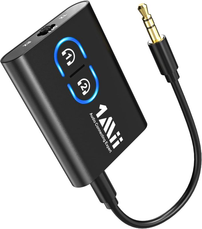 Photo 1 of 1Mii Bluetooth 5.3 Transmitter Receiver for TV to Wireless Headphones, Dual Link AptX Adaptive/Low Latency/HD Audio, Aux Adapter for Home Stereo, Airplane, Boat, Gym
