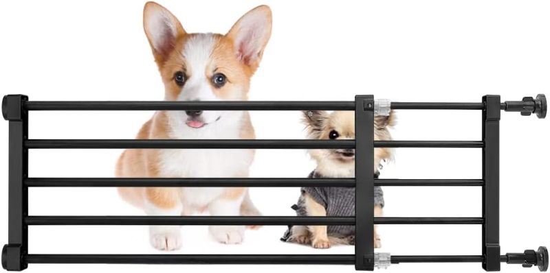 Photo 1 of Short Dog Gate Expandable Dog Gate 22"-39.37" to Step Over,Pressure Mount Small Pet Gate,Low Pet Gate-Adjustable,Puppy Gate Indoor for Doorway,Stairs (S(9.45''H),Black)