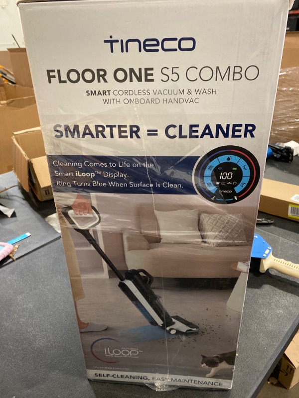 Photo 2 of Tineco Smart Wet Dry Vacuum Cleaners, Floor Cleaner Mop 2-in-1 Cordless Vacuum for Multi-Surface, Lightweight and Handheld, Floor ONE S5 Combo