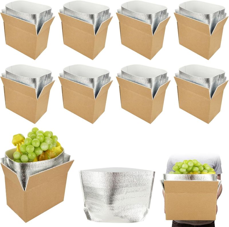 Photo 1 of 8 PCS Insulated Shipping Boxes with 8 PCS Aluminum Foil Liner, 10.2"x6.3"x7" Thermo Chill Insulated Shipping Box Reusable Cooler Box for Shipping Frozen Food
Brand: Acrux7