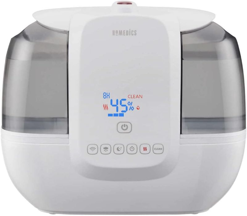 Photo 1 of HoMedics TotalComfort 2-Gallon Ultrasonic Humidifier with UV-C Technology, Modern Style, White