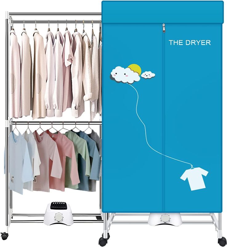 Photo 1 of Portable Dryer,110V 1000W Electric Clothes Dryer Machine Double layer Stackable Clothes Drying Rack for Apartments, RV,Laundry,and More
