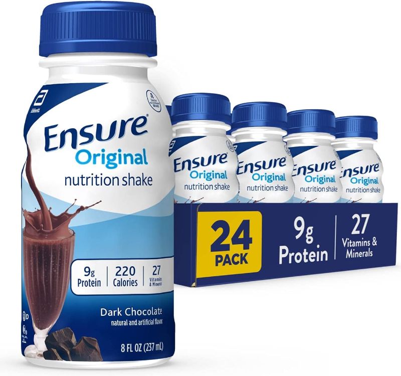 Photo 1 of Ensure Original Dark Chocolate Nutrition Shake | Meal Replacement Shake | 23 Pack, Plastic Bottle, Liquid