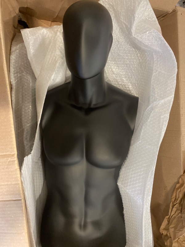 Photo 2 of Male Mannequin Torso Manikin Dress Form 47-78 Inch Height Adjustable Detachable Arms Sewing Dress Model Mannequin, Mannequin Display with Metal Base Stand Head Dress Mannequin Clothing Form (Black)
