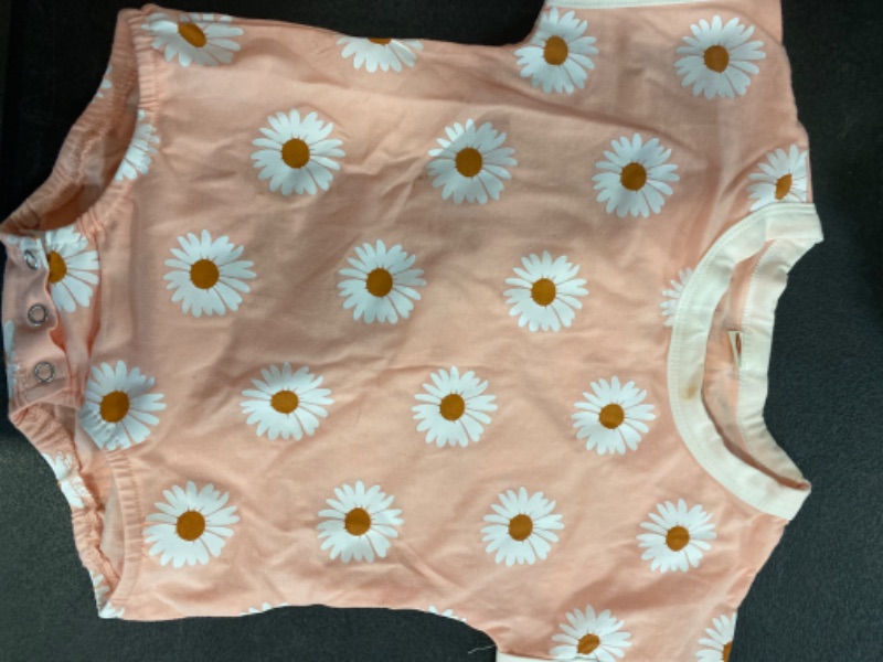 Photo 2 of Hoanselay Newborn Infant Baby Girl Daisy T Shirt Romper Short Sleeve Oversized Bodysuit Bubble Onesie Top Clothes