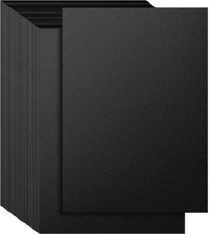 Photo 1 of 100 Pack 15 Mil Poly Binding Covers, Sand Texture Binding Presentation Covers,8.5x11 Inches, Letter Size, Black, Square Corners, Un-Punched
