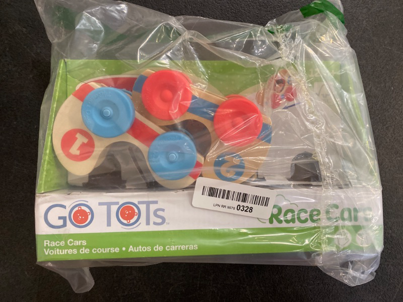 Photo 2 of Melissa & Doug GO Tots Wooden Race Cars (2 Cars, 2 Disks) - Stacking Toys For Infants, Hand Push Vehicles, Wooden Car Toys For Toddlers