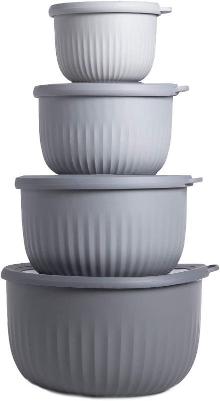 Photo 1 of 8PC Prep Bowls with Lids- Deep Mixing Bowls Nesting Plastic Small Mixing Bowl Set with Lids