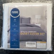 Photo 1 of White Nestl Soft Duvet Cover Set - 3pc Dbl Brushed Queen Size