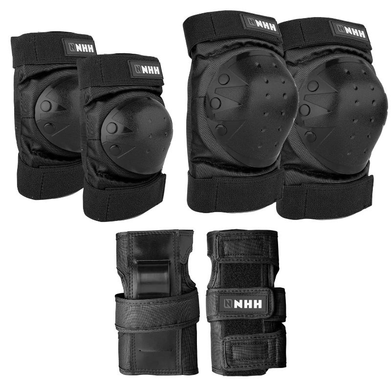 Photo 1 of Skateboard Knee Pads Set - 6 in 1 Protective Gear Set Knee Pads Elbow Pads and Wrist Guards for Kids Youth Adults Men and Women (Black, Small)