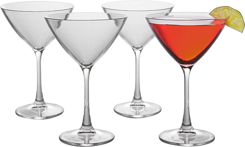 Photo 1 of D'Eco Unbreakable 9 oz Stemmed Martini Glasses (Set of 4) - Reusable Shatterproof Espresso & Dirty Martini Glasses - Perfect for Hosting Parties & Entertaining - Mixed Drink & Cocktail Glasses Set