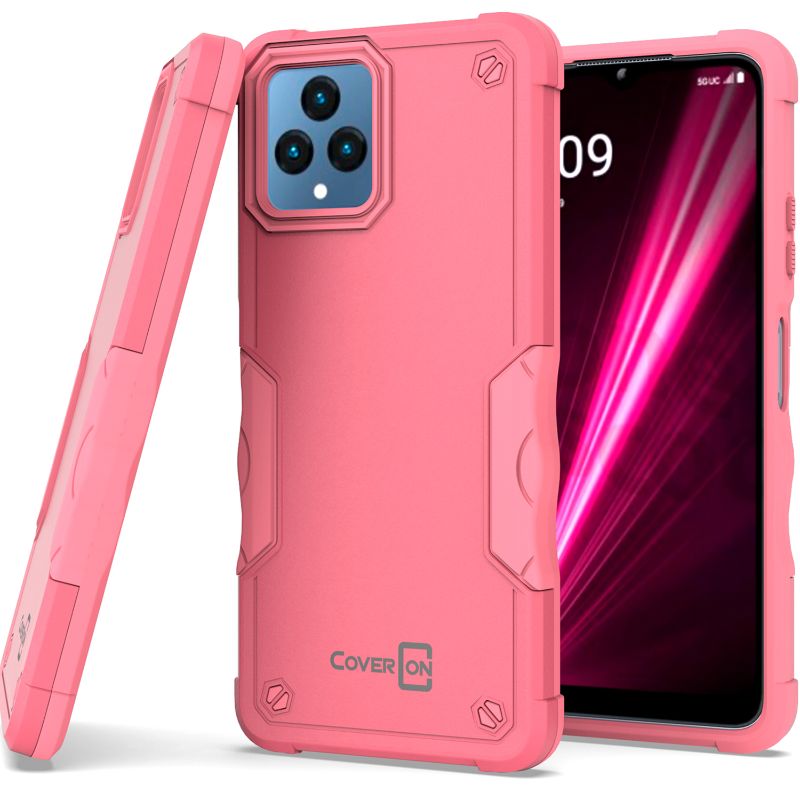 Photo 1 of CoverON For T-Mobile REVVL 6 5G / T-Mobile REVVL 6x 5G Phone Case, Military Grade Heavy Duty Rugged Cover Grip, Pink