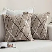Photo 1 of MIULEE 2 PACK BROWN AND WHITE PILLOW COVERS