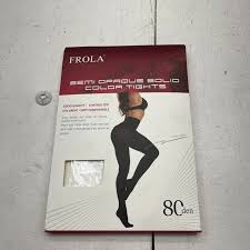 Photo 1 of Frola White Semi Opaque Tights Women's