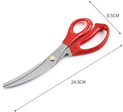 Photo 1 of Kitchen Scissor, Multifunctional scissors, suitable for household use, stainless steel material, strong cutting chicken bones (Red)