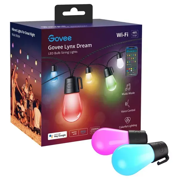 Photo 1 of Govee 48' RGBW Wi-Fi Outdoor String Light