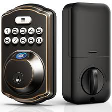 Photo 1 of VEISE Fingerprint Door Lock with 2 Lever Handles Auto Lock & 1 Touch Locking