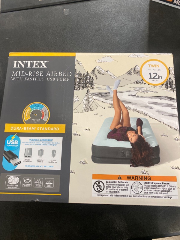 Photo 2 of Intex Mid Rise 12 Air Mattress with Internal USB Pump - Twin Size